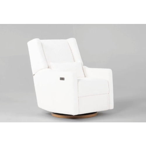 Aletta Cream Boucle Power Swivel Glider Recliner to Nurse