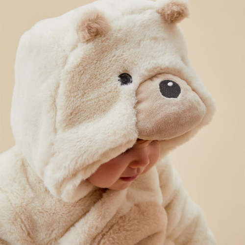 Polar Bear Faux Fur Pramsuit ecru / 0 - 3 M