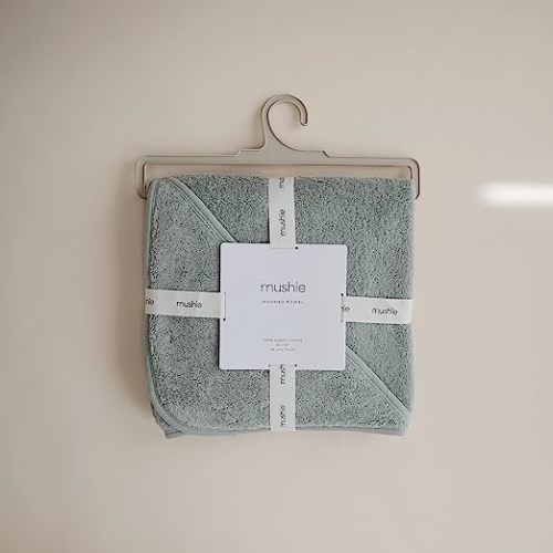 mushie Baby Hooded Towel | Organic Cotton (Moss)