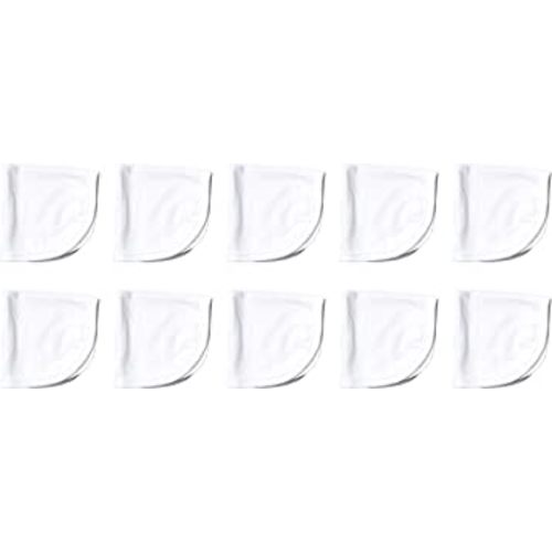 HonestBaby 10-Pack Terry Wash Cloths in Gift Box 100% Organic Cotton for Infant Baby Boys, Girls, 10-Pack Bright White, One Size