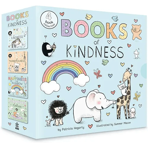 Books of Kindness: ABCs of Kindness; 123s of Thankfulness; Happiness Is a Rainbow; Friendship is Forever