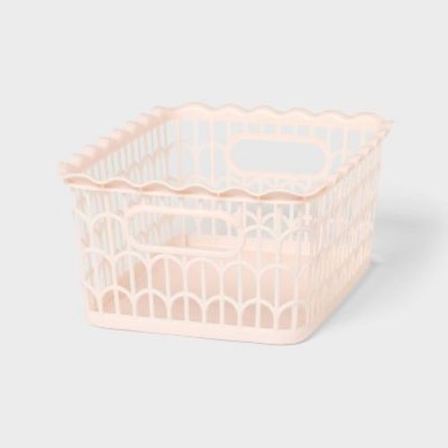 Wave Scallop Decorative Basket Small Pink - Brightroom™