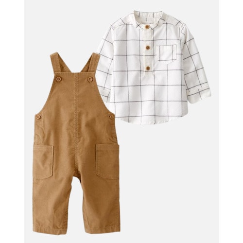 Baby Organic Cotton 2-Piece Overalls Set - Style,Bundle