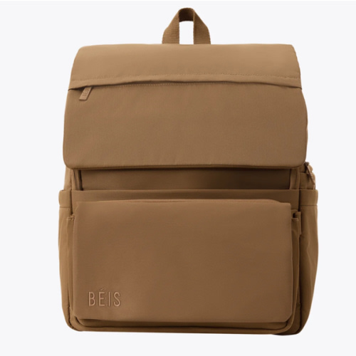 BÉIS 'The Ultimate Diaper Backpack' in Camel - Diaper Bag Backpack in Camel Brown