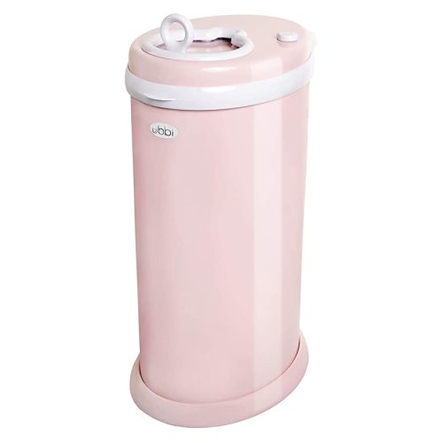 Ubbi Steel Diaper Pail, Odor Locking, No Special Bag Required, Award-Winning, Registry Must-Have, Blush Pink