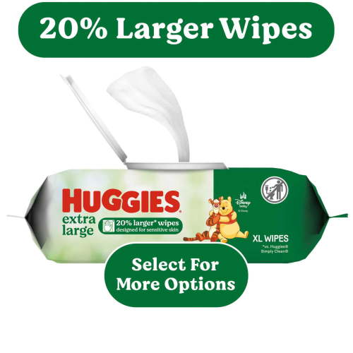 Huggies Extra Large Baby Wipes Unscented 20% Larger Soft Thick Hypoallergenic Pack