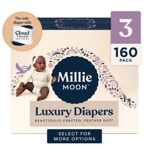 (2 pack) Millie Moon Luxury Diapers, Size 3, 80 Count (Select for More Options)