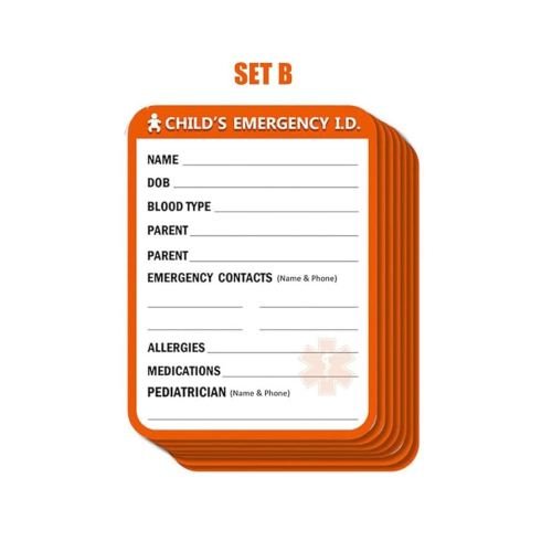 24 pcs 4.1" X 2.9" Remarkable Infant Children Baby Safety Seat Sticker I.C.E (in Case of Emergency) Information ICE Label Alarm Orange (Set A)