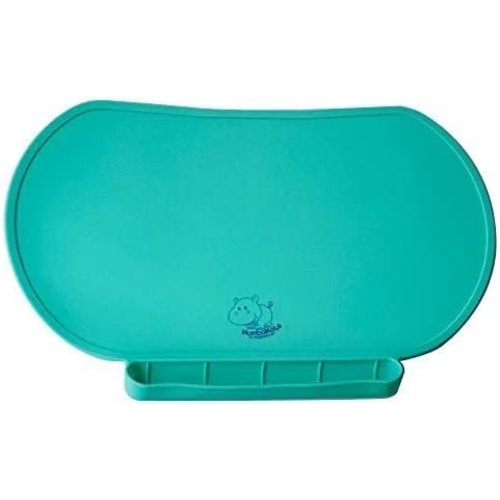 Silicone Children's Place Mat - Baby Mumbo | Food-Grade Quality with Unique Raised Edges for Spill Prevention | Lightweight, Portable, and Spill-Proof Tray (Giggle Green)