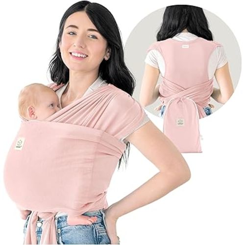 KeaBabies Baby Wrap Carrier Ring Sling - Easy to Wear, Adjustable D-Lite Baby Carrier Newborn to Toddler, Infant Carrying Shirt, Hands Free Bonding, Breathable Fabric Wearing Wrap (Dusty Pink)