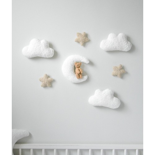 Teddy bear wall decoration, nursery wall decorations, Baby room cloud decor, baby shower gift for baby announcement