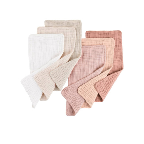 Konssy Muslin Baby Burp Cloths 6 Pack, Soft Absorbent 100% Cotton Burping Clothes for Newborns, Baby Boys and Girls, Unisex