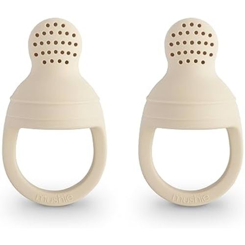 mushie Silicone Baby Fresh Fruit & Food Feeder Pacifier | 6 Months+ (Shifting Sand)