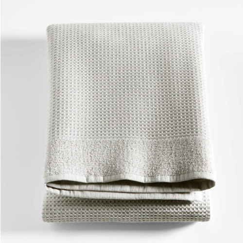 Grey Organic Waffle Bath Towel