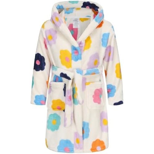 Kids Hooded Bathrobe Girls Soft Plush Hooded Flannel Pajamas Sleepwear Boys Spa Robe