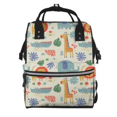 Daiia Jungle Animals Large Capacity Baby Bag Waterproof Stylish Diaper Bag Mummy Backpack Adjustable Straps Diaper BagBaby Essentials Bag