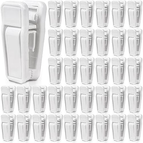 Plastic Baby Hanger Clips, 40 Pcs Slim-line Finger Clips Set Clothes Hanger Velvet Hanger (White)