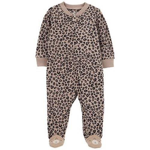 Baby Girl Carter's Leopard Zip-Up Fleece Sleep & Play