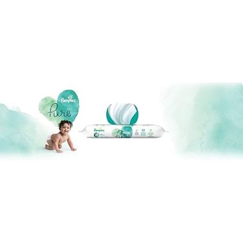 Pampers Aqua Pure Sensitive Baby Wipes 12X Pop-Top 56 Count
