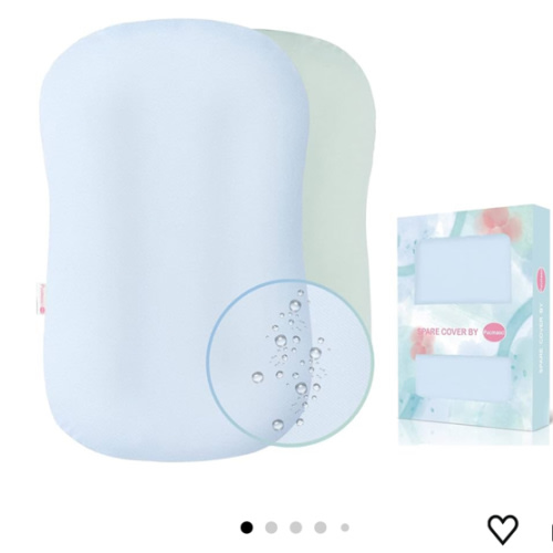 Organic Waterproof Baby Lounger Covers 2 Pack| GOTS Certified 100% Cotton| Removable Cover with Waterproof Liner | Machine Washable and Dry (Cover only)（Blue & Green)