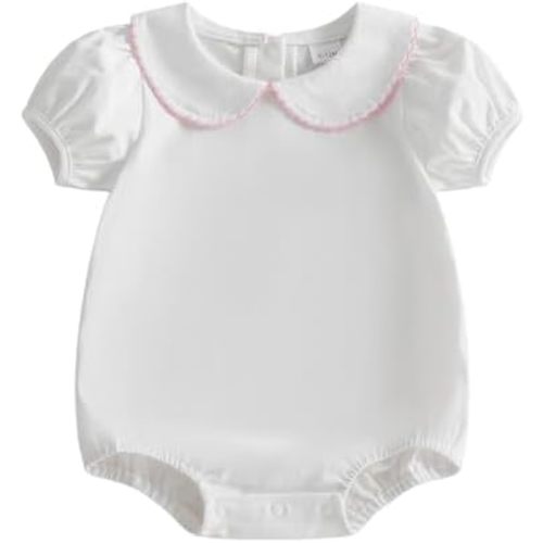 Balaflyie Bubble Romper Baby Boy Girl Cotton Collar Bodysuit Oversize T-shirt Romper Infant Top