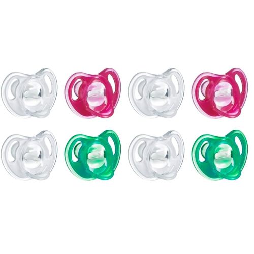 Tommee Tippee Ultra-Light Silicone Pacifier, Symmetrical One-Piece Design, BPA-Free Silicone Binkies, 18-36m, 4-Count (Pack of 2)