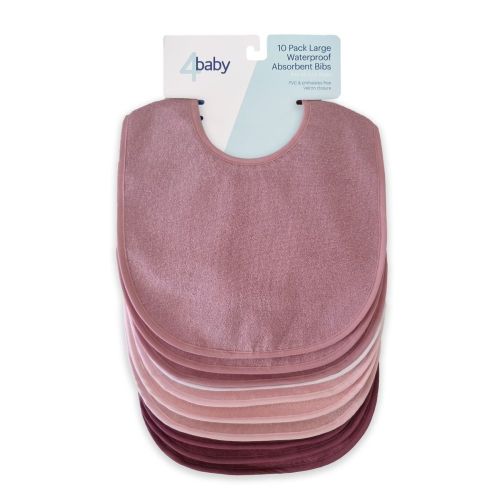 4Baby Bib Waterproof Absorbent Girl - 10 Packs