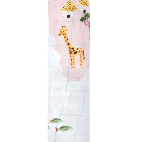 Map Print Muslin Swaddle | aden + anais