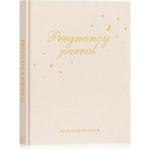 Lanpn My Pregnancy Journal Memory Book for First Time Mom, 156 Page Pregnant Announcement Must Have Planner, Mom to Be Scrapbook Keepsake Gift Pregnancy Tracking Diary for Expecting New Parent Beige