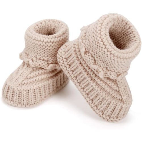 Baby Booties Newborn Infant Knit Shoes Soft Cozy Warm Cotton Boots for Boy Girl