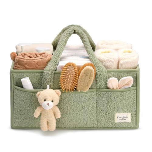 PeraBella Diaper Caddy Organizer for Changing Table, Storage Basket for Wipes, Gift for Baby Shower, Car Organizer, Nursery Organizer, Portable Storage