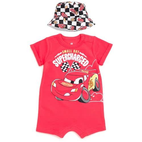 Disney Lion King Mickey Mouse Winnie the Pooh Jack Skellington Lilo & Stitch Baby Romper & Bucket Sun Hat Newborn to Infant