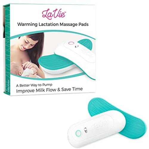 LaVie 2-in-1 Warming Lactation Massager, 2 Pack, Heat and Vibration, Pumping and Breastfeeding Essential, for Clogged Ducts, Improved Milk Flow, Mastitis