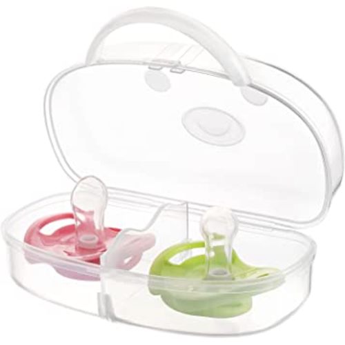 Accmor Pacifier Case, Pacifier Container Can Storage 2 Pacifiers, Baby Pacifier Holder Case for Travel, BPA Free,Transparent