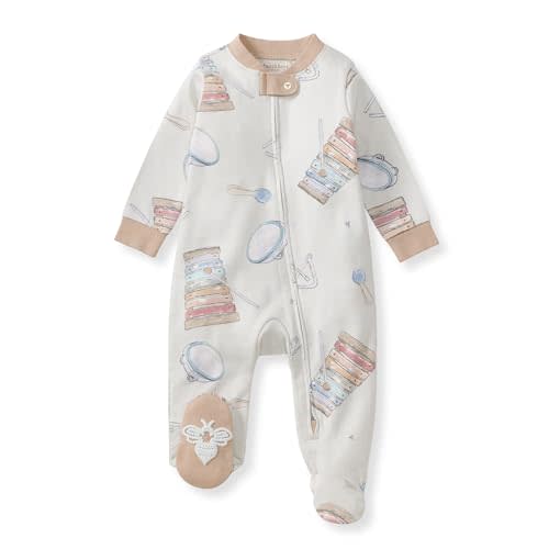 Burt's Bees Baby Boys Sleep and Play PJs, 100% Organic Cotton One-Piece Zip Front Romper Jumpsuit Pajamas