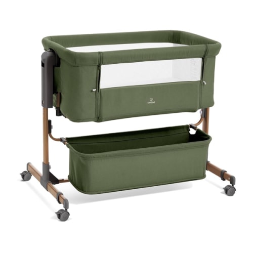 3 in 1 Baby Bassinet, Rocking Bassinet, Bedside Bassinet, 6-Height Adjustable, Bassinet Bedside Sleeper, Bedside Bassient for Baby with Comfy Mattress, Breathable Mesh, Large Storage Basket