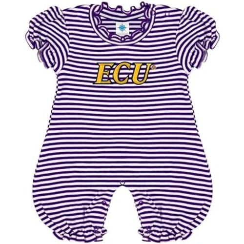 Creative Knitwear College Baby Striped Puff Sleeve Romper - Team Logo, Many Colors, for Girls (Newborn-12 Months)