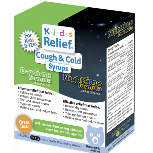 Kids Relief Cough & Cold Syrup Combo Daytime & Nightime Formula for Kids 0-12 Years