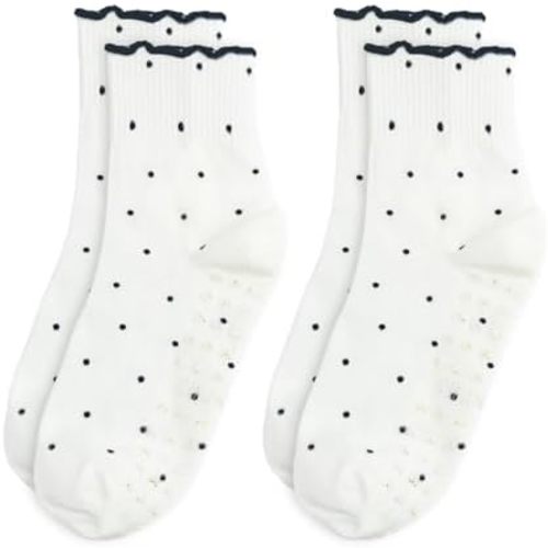 Cute Polka Dot Yoga Socks for Women – Fits US Sizes 5-9 – Perfect forYoga, Pilates, Barre, and Dance