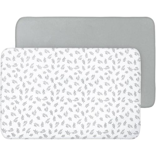 Crib Sheets Fitted for Boys and Girls, 2 Pack Crib Sheet Fits for Standard Crib Mattress, Neutral Toddler Bed Sheets, Lovely Print, 52”X 28”