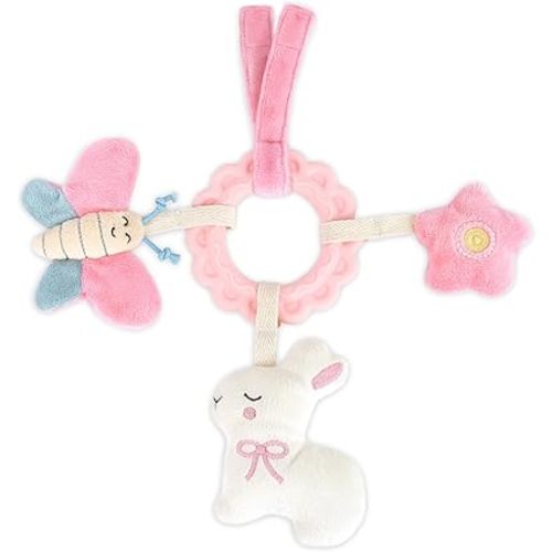MON AMI Bunny and Friends Teether Ring – 8", Soft Silicone Teething Ring, Plush Toy for Infants, Baby Teething Relief, BPA-Free, Easy-Grip, Comforting Teething Toy for Babies, Perfect for Sore Gums