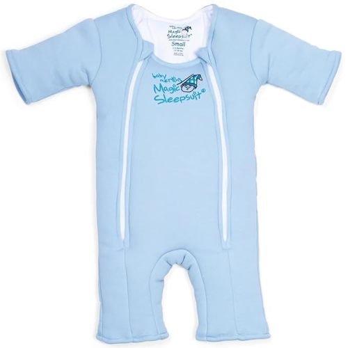 Magic Sleepsuit Baby Merlin's Transition Product - 3-6 Months Swaddle Transition Sleepsuit - Soft Cotton Material with Double Zipper for Easy Diaper Changes - Promotes Safe Sleep for Babies - Blue