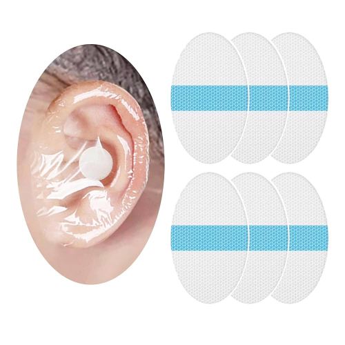 60-Pack Upgarde Silicon-Gel Material Easy to Take Off Baby Ear Covers with Cotton Ball,Baby Shower Cap Ear Protection for Kids,Water-proof Ear Stickers for Bath Swimming (60Pcs)