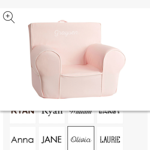 Kids Anywhere Chair®, Blush with White Piping Slipcover Only