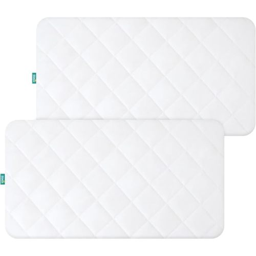 Waterproof Crib Mattress Protector 2 Pack Fitted Crib Sheets Cover Toddler Bed Mattress Pad Protector for Boys Girls, Skin-Friendly & 100% Absorbent Machine Wash