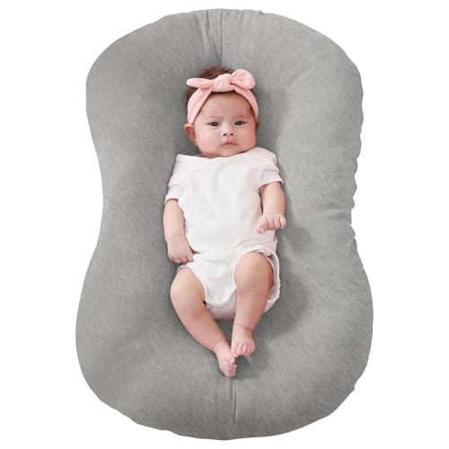 FUNUPUP Rayon Made from Bamboo Baby Lounger Cover Compatible with Snuggle Me Lounger, Infant Lounger Pillow Cover for Newborn, Removable Elastic Newborn Lounger Cover,Cover Only,Grey