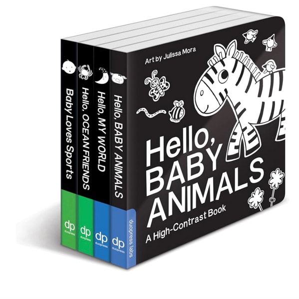 High Contrast Baby Book Set: 4 Board Books for Newborns