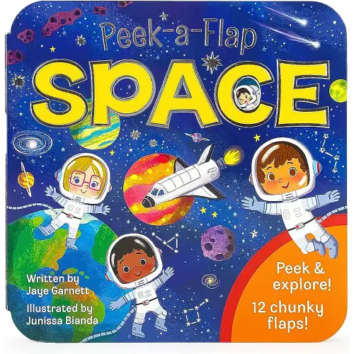 Peek-a-Flap Space Children's Lift-a-Flap Board Book - Planets, Solar System, Outer Space, Rockets & More