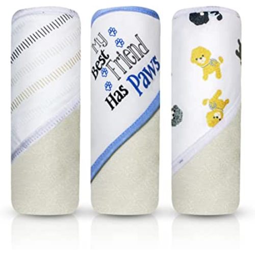 MODERN BABY 3 Pack Hooded Baby Bath Towel Set for Newborns Infants & Toddlers, Boys & Girls Baby Hooded Towels