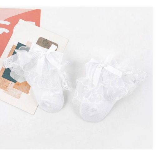 Newborn Baby Girls Princess Socks Lace Ruffle Frilly Ankle Dress Sock for Infants Toddler